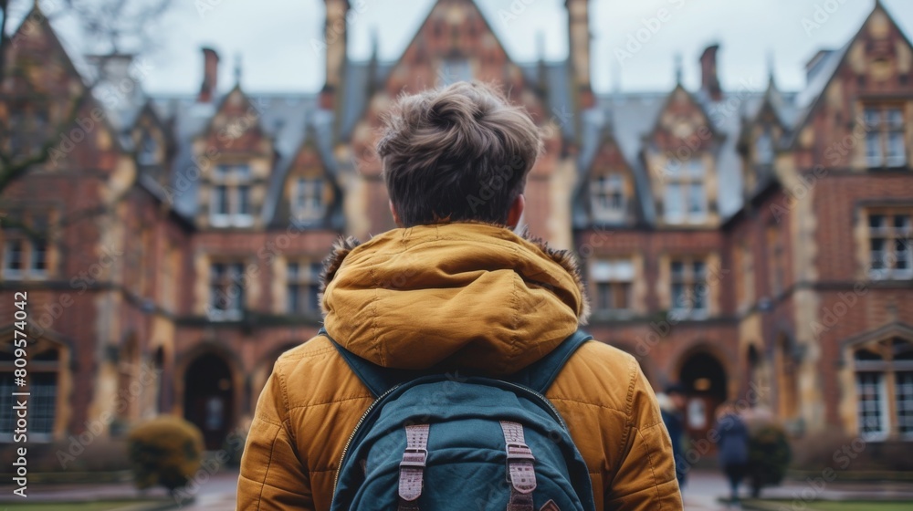 A young man wearing a yellow jacket A young man wearing a yellow jacket