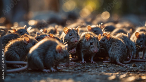 Hungry Horde, Swarm of Starving Rats Eagerly Awaiting Their Next Meal © xKas