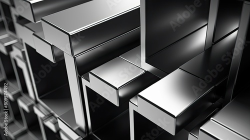 Wallpaper Mural Cross-sectional view of several square steel tubes with a metallic sheen. Torontodigital.ca