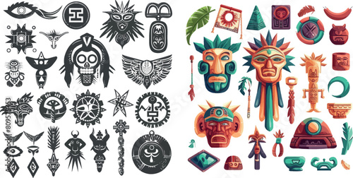 Maya or indian traditional signs and symbols