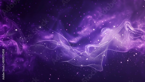 Purple Cosmic Background with Glowing Stars