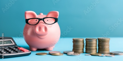 Financial Planning Concept with Piggy Bank