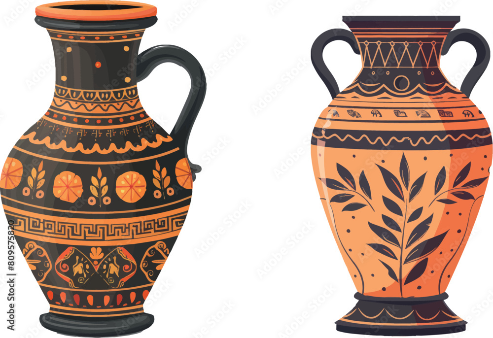Classic ceramic vase. Clay pottery in ancient greek style