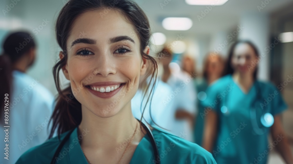Smiling Nurse in Hospital Setting Smiling Nurse in Hospital Setting