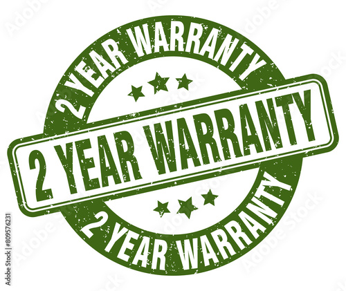 2 year warranty stamp. 2 year warranty label. round grunge sign