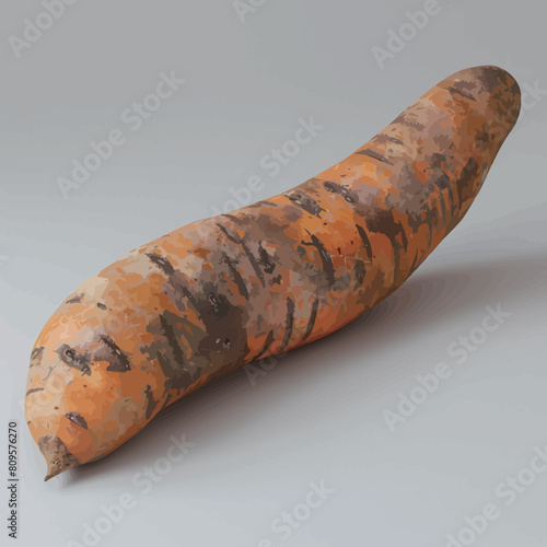 Carrot isolated on white background. 3d render of carrot.