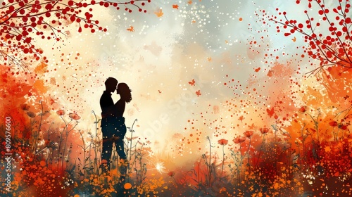 Relationship concept modern illustration showing the healed love between two lovers. Ideal for printing and wallpaper.