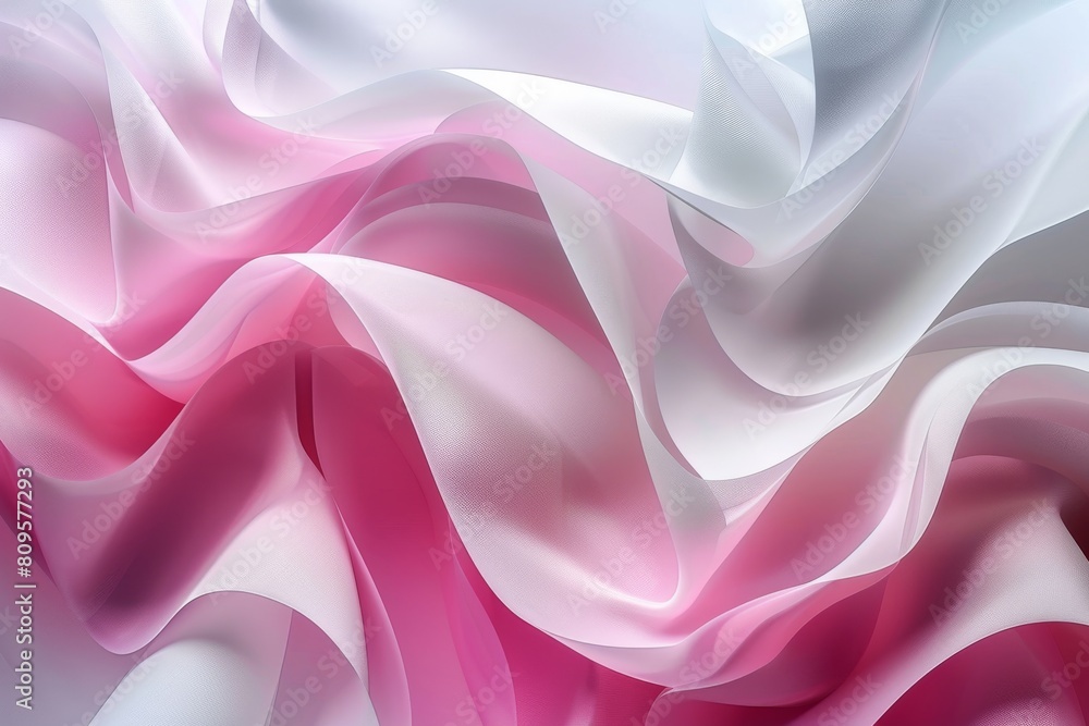 Fototapeta premium Abstract shapes with pink and white gradient