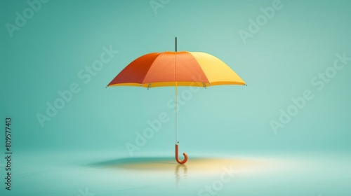 A Floating Orange Umbrella