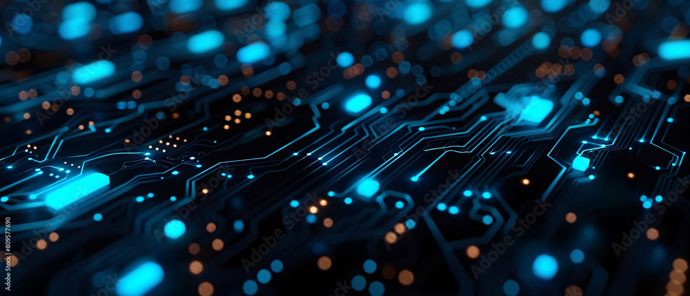 Obraz premium Circuit line technology innovation concept background, future technology concept scene illustration