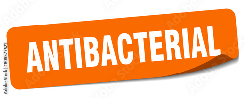 antibacterial sticker. antibacterial label