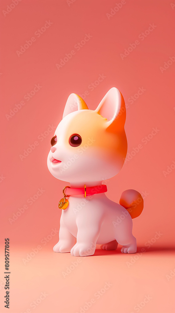 Cute puppy 3D illustration, cute 3D cartoon pet dog Cute puppy 3D illustration, cute 3D cartoon pet dog