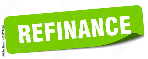 refinance sticker. refinance label