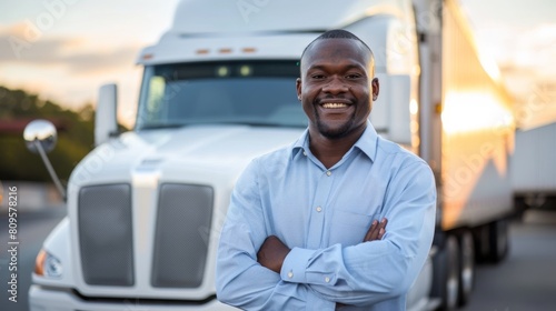 Confident Truck Driver Smiling