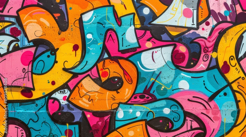 Vibrant urban graffiti art on wall