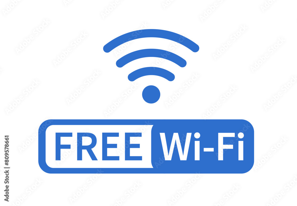Free wifi icon. Wireless and wi-fi icon on white background. Vector illustration Free wifi icon. Wireless and wi-fi icon on white background. Vector illustration