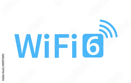WiFi 6 icon. Wifi6 technology new generation telecommunications network. Wi-fi Wireless Network icon. Vector illustration