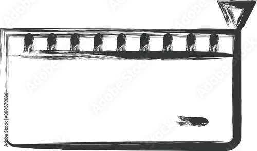 文房具関連の筆書き単品イラスト　筆箱