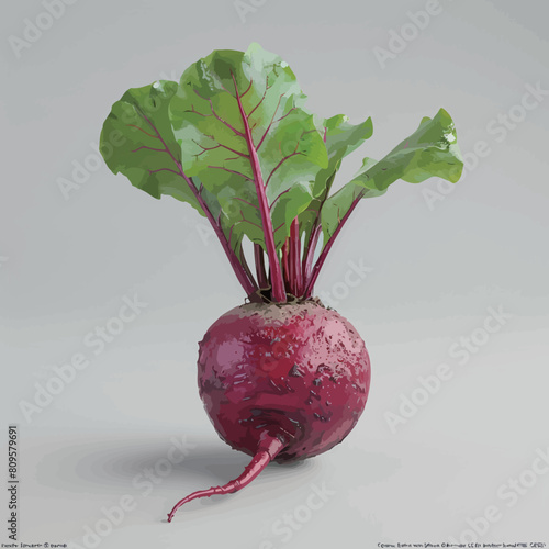 beetroot isolated on a white background. 3d render.