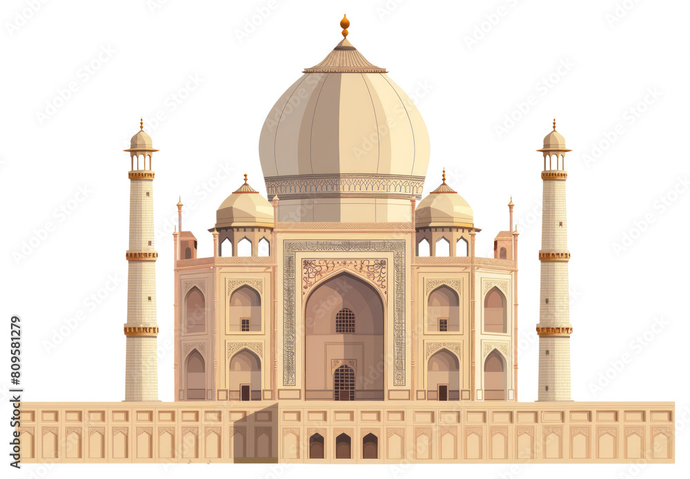 Fototapeta premium PNG Taj Mahal architecture lighthouse building.