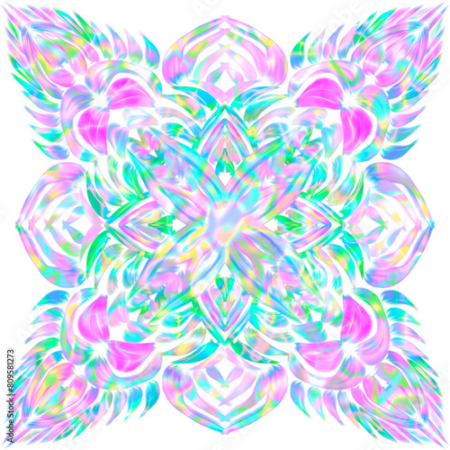 Rinbow fantasy snowflake,abstract colorful background photo
