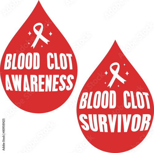 Blood clot survivor Awareness. Template for background, banner, card, poster.