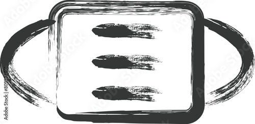 医療関連の筆書き単品イラスト　マスク