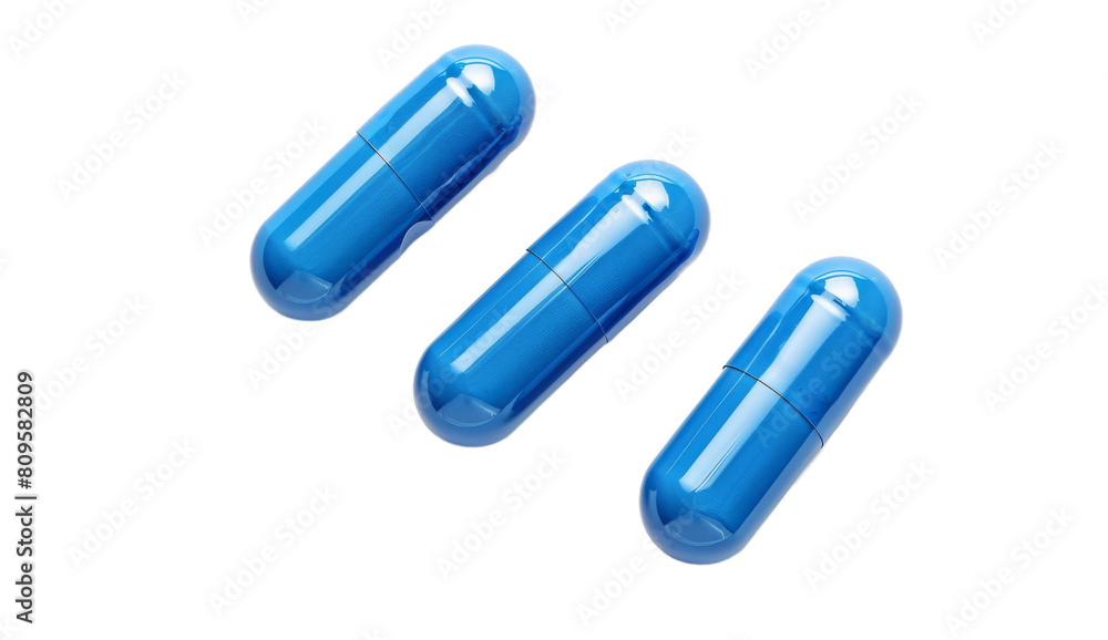 blue matt drug capsules isolated on a transparent background. blue matt drug capsules isolated on a transparent background.