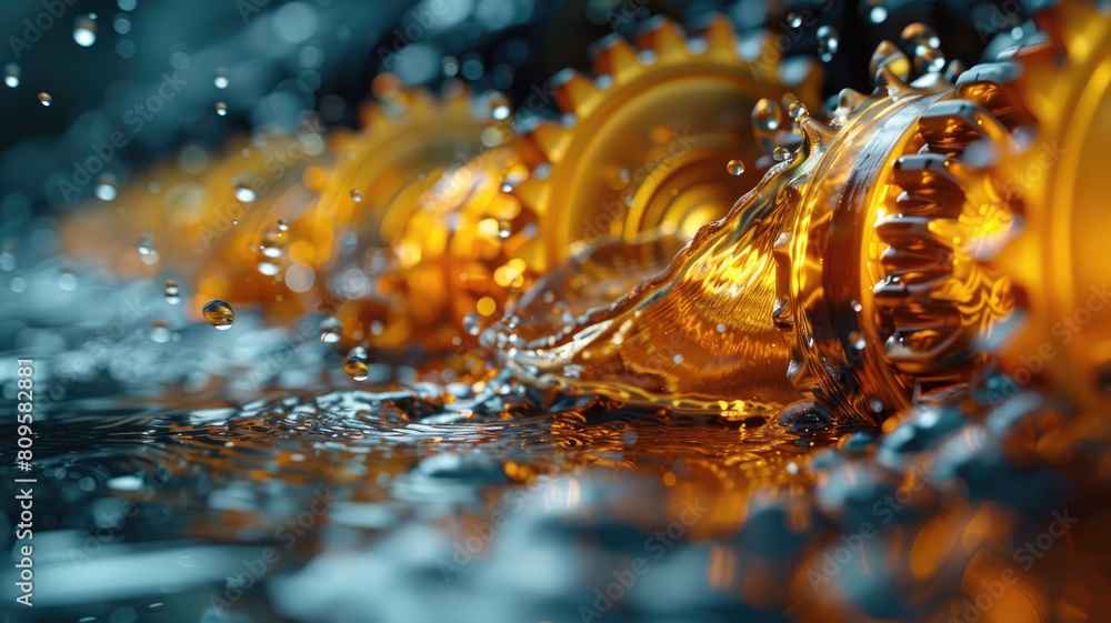A liquid is pouring out of a container and into a pool of water A liquid is pouring out of a container and into a pool of water