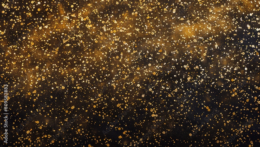 Golden lights float in the sky, resembling astronomical objects in space