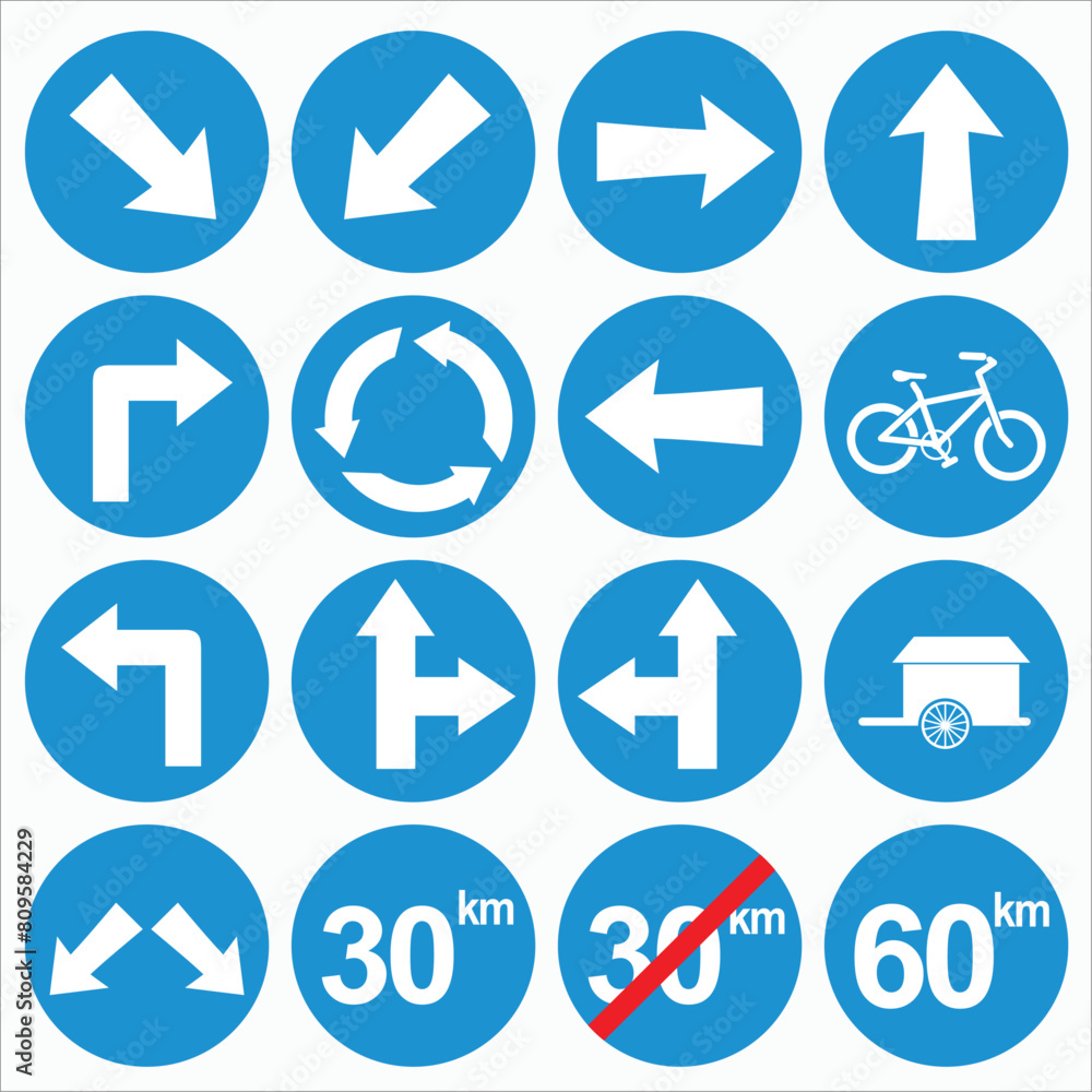 vector road traffic signs. for design, for markers or notices on the road. simple flat vector vector road traffic signs. for design, for markers or notices on the road. simple flat vector