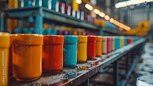 Production of multicolor cup at the modern factory