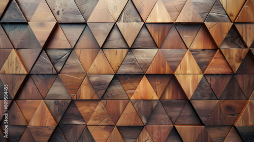 Fototapeta Naklejka Na Ścianę i Meble -  Abstract triangle background. Abstract parquet backdrop with connected triangle geometric texture and 3D wood background. Architecture and interior decoration concept.