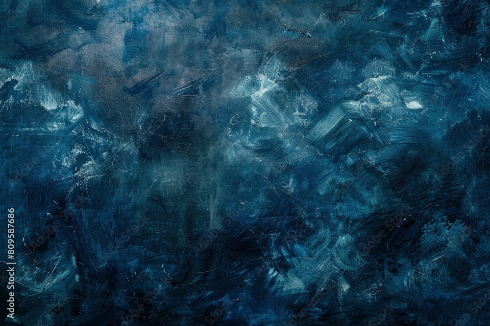 Painted canvas or muslin fabric cloth studio backdrop or background, suitable for use with portraits, products and concepts. Romantic strokes of blue shades - generative ai