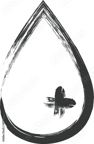 医療関連の筆書き単品イラスト　消毒