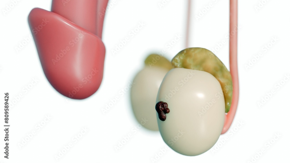 Three Testicles 3D Rendering of Testicular cancer happens when cells in the testicle ...