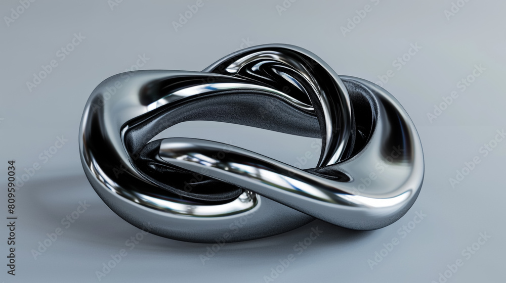 Fototapeta premium Close-Up of a Swirling Silver Ring