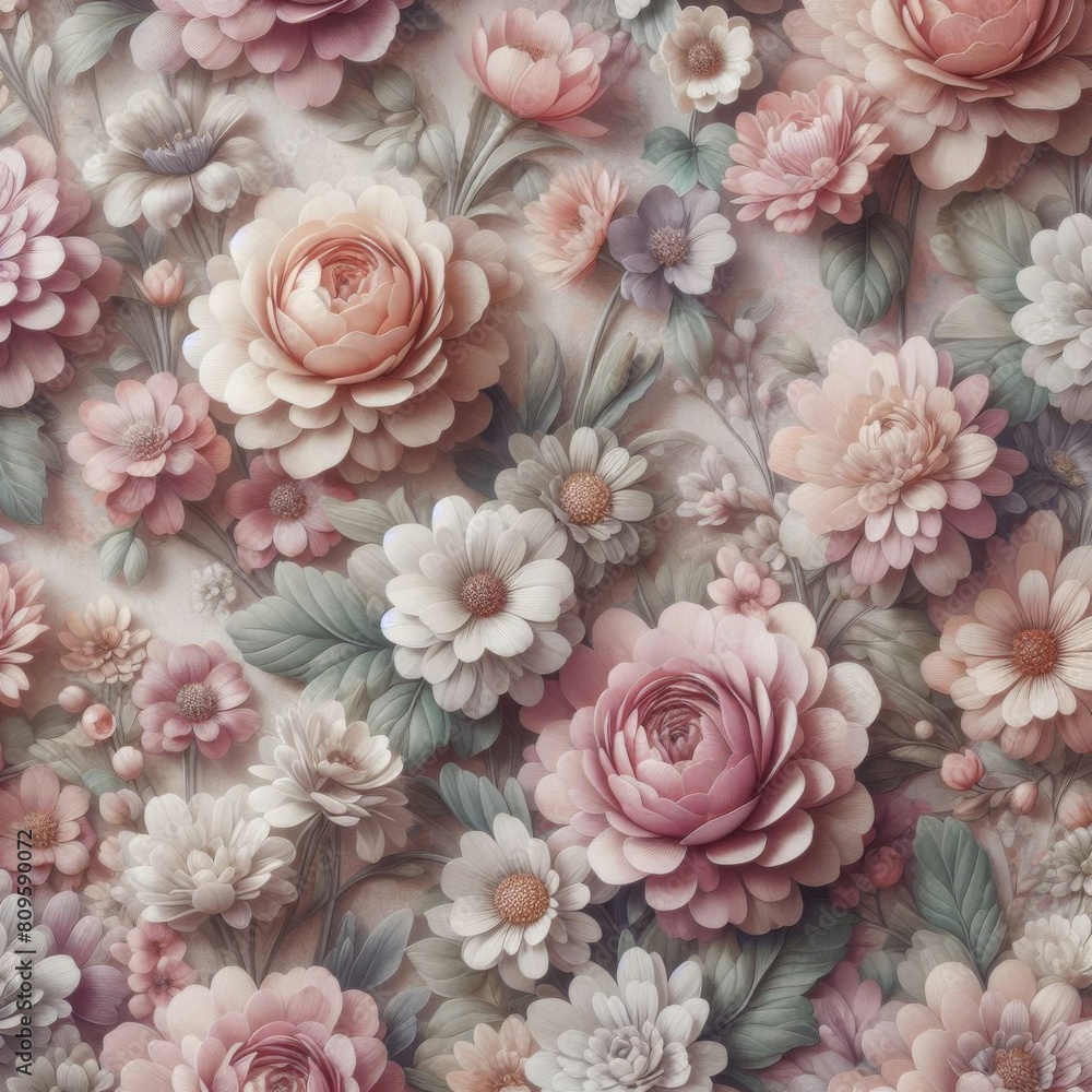 a floral pattern with flowers on it and a white background. a floral pattern with flowers on it and a white background.