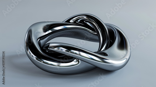 Close-Up of a Swirling Silver Ring