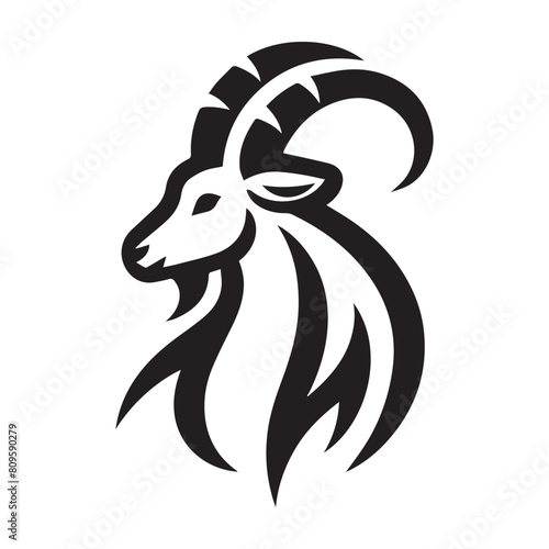 minimalist goat logo on a white background