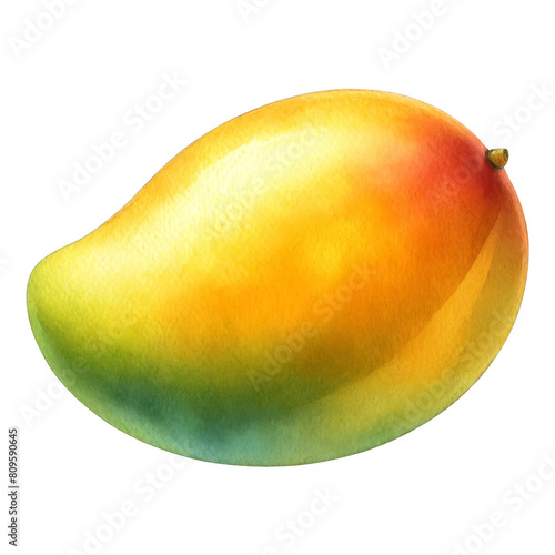 A juicy, ripe mango, with a sweet and tangy flavor.