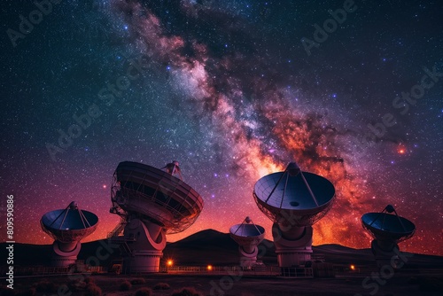 Radio Telescopes Scanning the Starry Night Sky