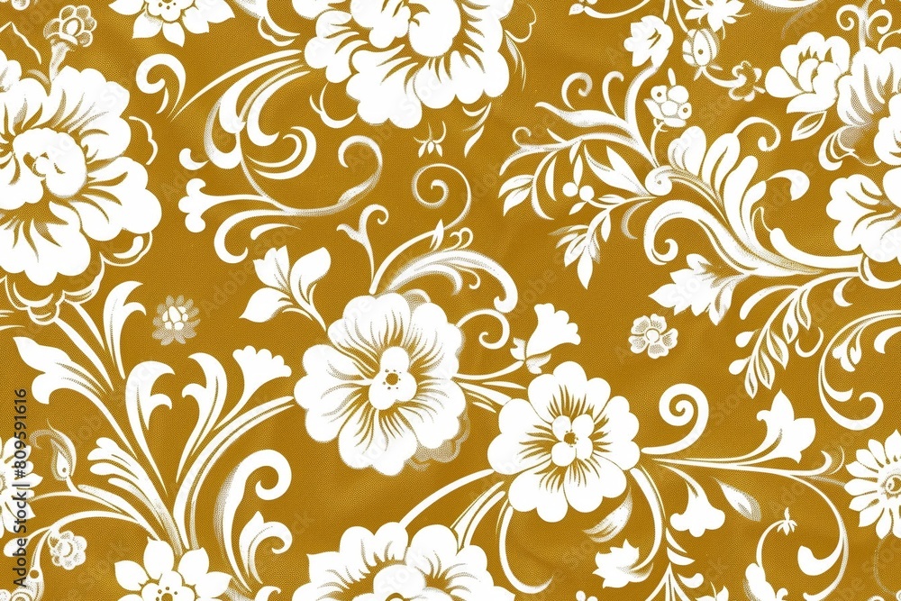 Seamless pattern with gold and white