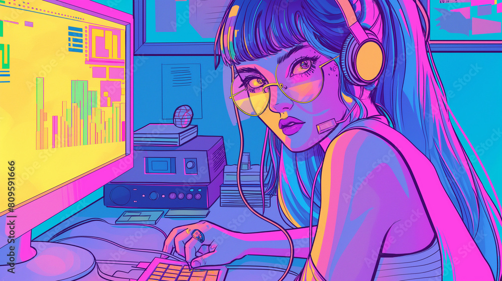 Creative professional working on digital graphic design Creative professional working on digital graphic design