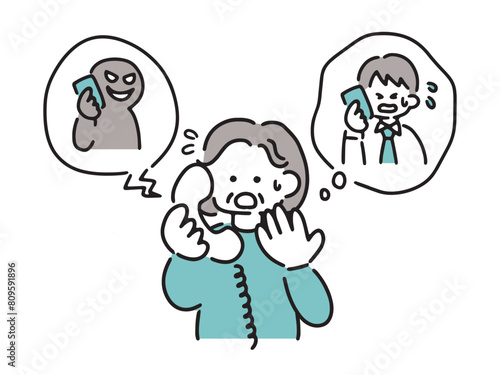 振り込め詐欺のイラスト