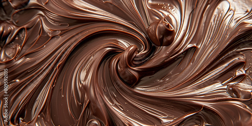 Chocolate background. Melted choco mass Chocolate texture choco mass swirl background photo