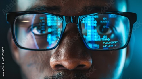 Man with Futuristic Digital Glasses © Alena