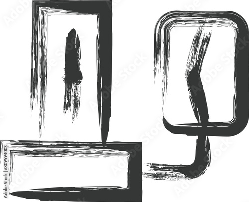 医療関連の筆書き単品イラスト　血圧計