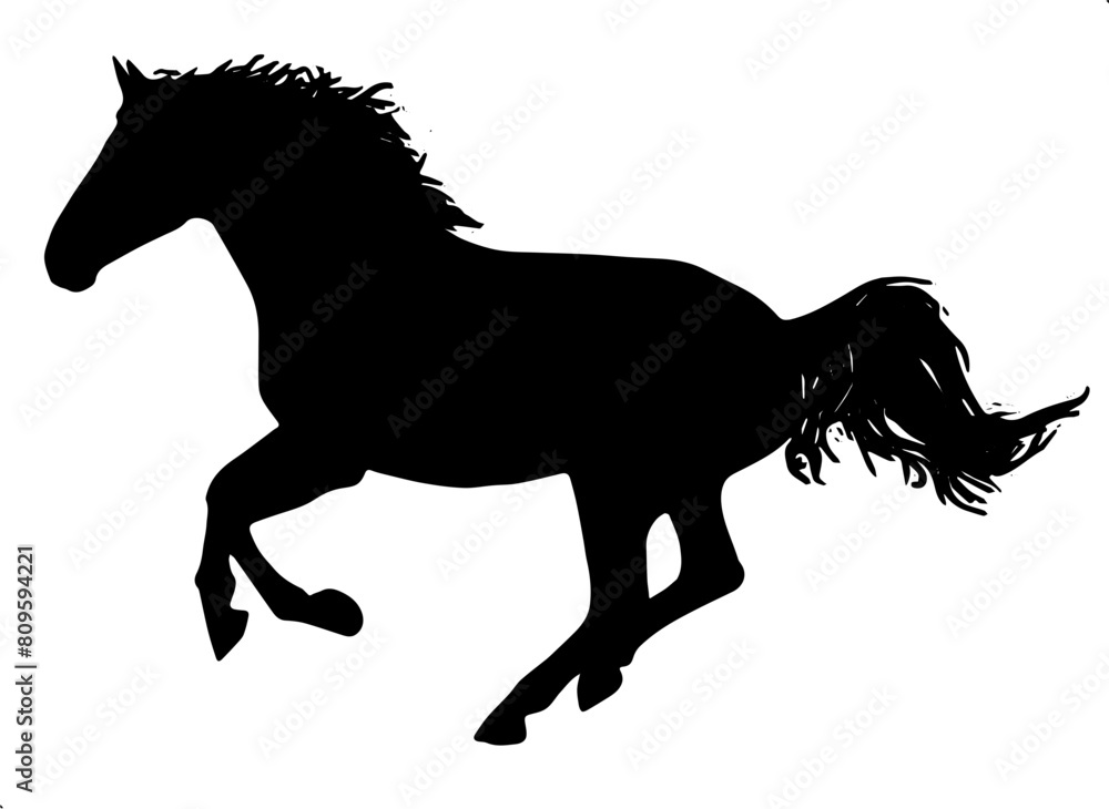 Obraz premium silhouette of horse - animal - illustration of horse
