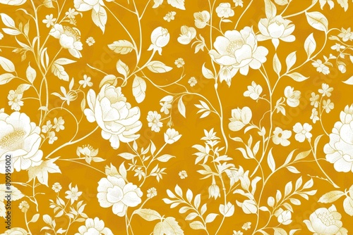 Seamless pattern with gold and white